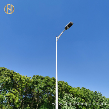 Galvanized Steel Road Street Light Poles WithSingle Arm